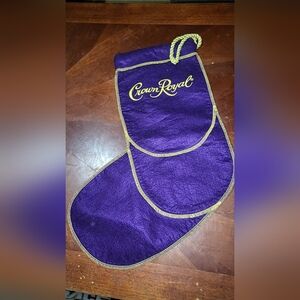 Crown Royal Purple Velvet Holiday Stocking with Gold Trim